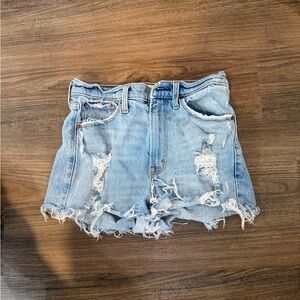 Abercrombie & Fitch Frayed Light Blue Jean Shorts